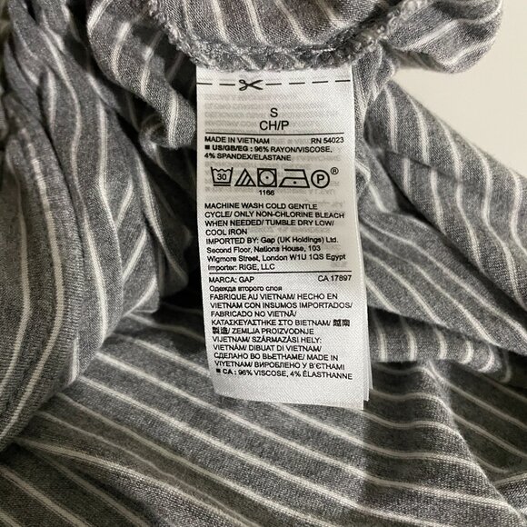 Gap grey + white striped true-wrap skirt, Small - Picture 7 of 8